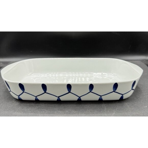 Lyngby Porcelain Blue & White Baking Dish Casserole Denmark 1 Qt Vintage - Picture 1 of 6